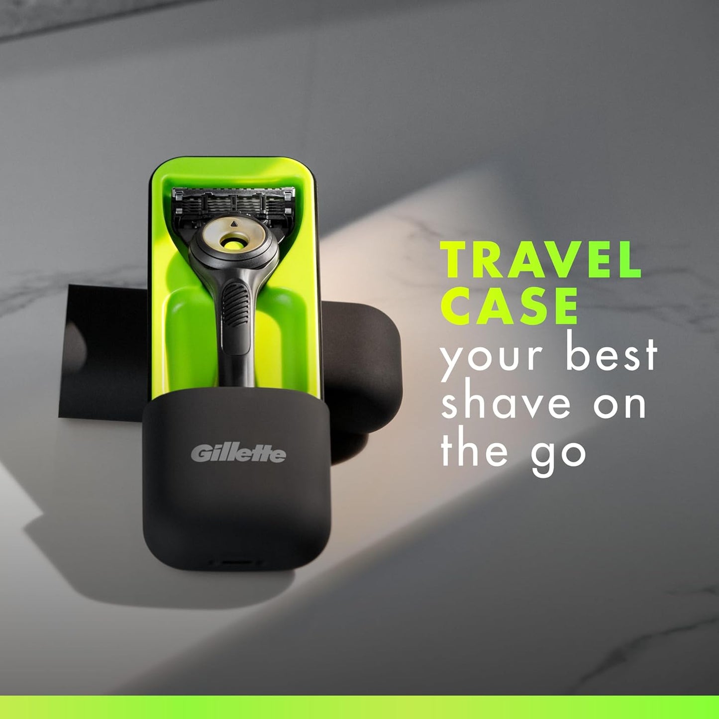 GilletteLabs With Exfoliating Bar Shaving Razor For Men, 1 Handle, 3 Blade Refills, Includes Travel Case for Convenient Storage On The Go