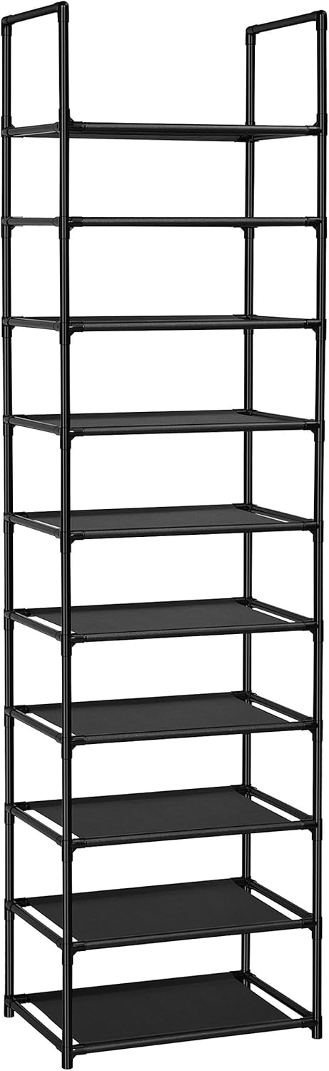 FIDUCIAL HOME 10-Tier Shoe Rack for Closet & Entryway – 20 to 25 Pair Shoe Organizer with Removable Shelves