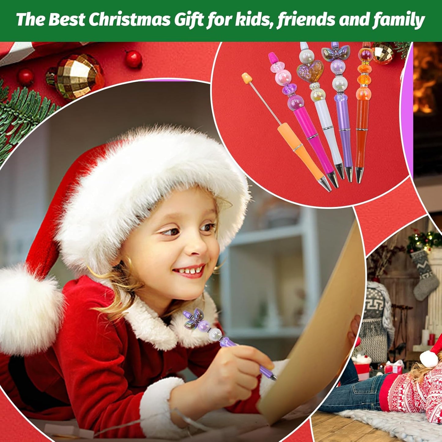 150 Pieces DIY Beadable Pen Kit – 50 Plastic Ballpoint Pens with Refills & Bags, Beads Not Included – School Supplies, Office Accessories & Craft Gifts for Students & Teachers (Multicolor)