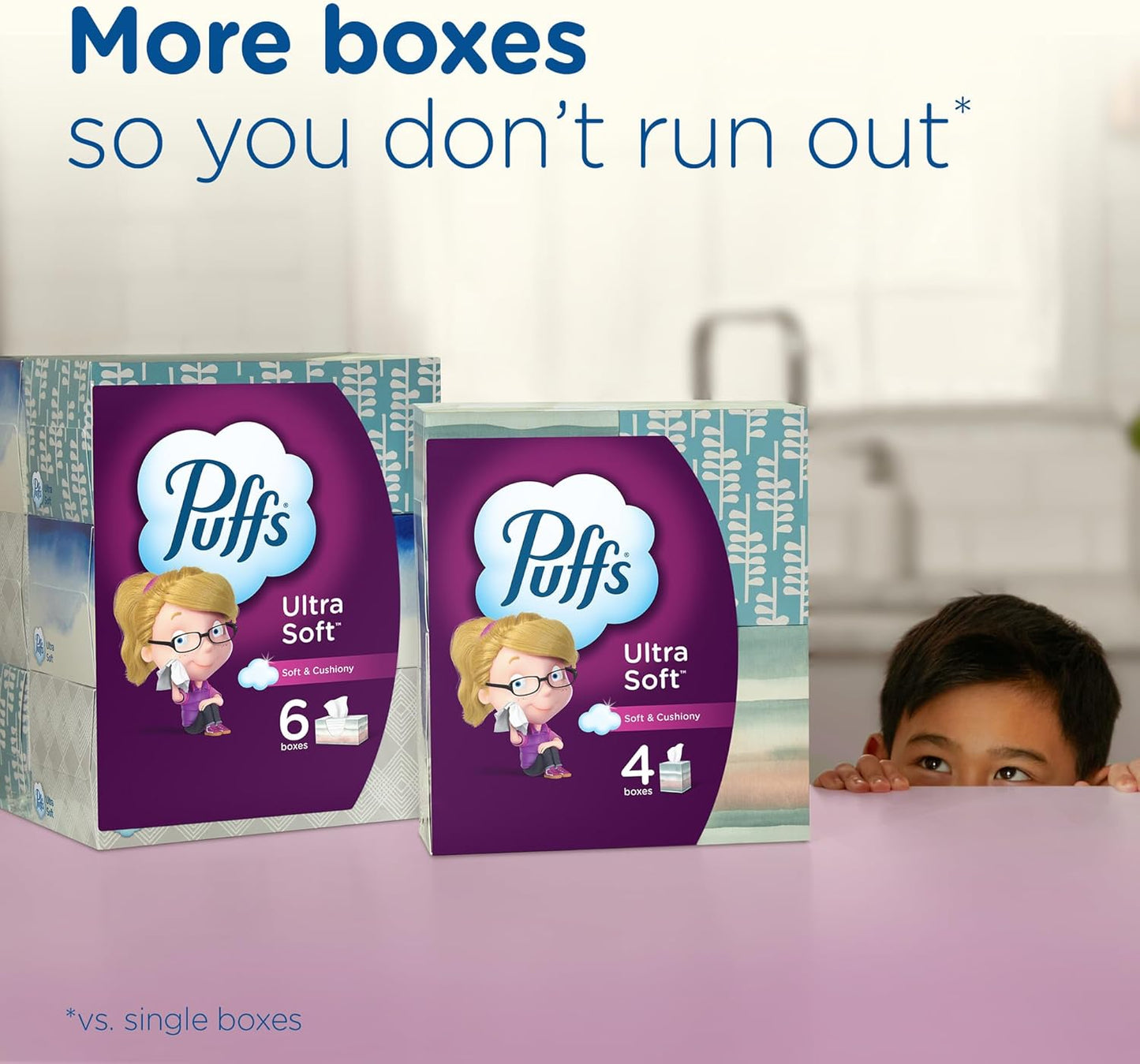 Puffs Ultra Soft Non-Lotion Tissues, 10 Cubes, 56 Tissues Per Box
