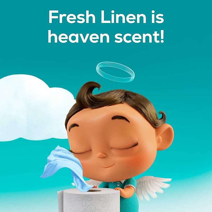 Angel Soft Toilet Paper with Fresh Linen Scented Tube, 8 Mega Rolls = 32 Regular Rolls, Soft and Strong Toilet Tissue