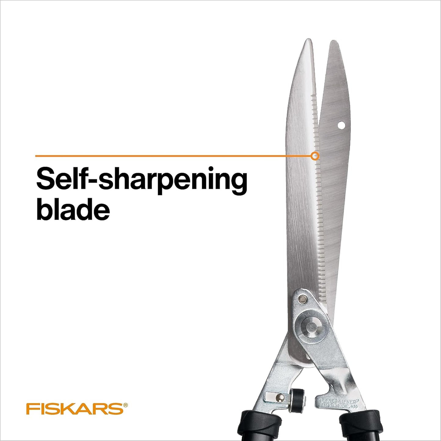 Fiskars Power-Lever Hedge Shears - 25"-33" Extendable Handle - Plant Cutting Scissors - Yard and Garden Tools - Orange/Black
