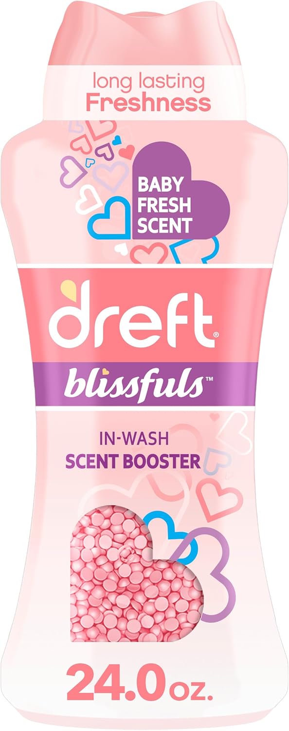 Dreft Blissfuls In-Wash Laundry Scent Booster Beads, Baby Fresh Scent, 24 oz, Baby Laundry, Laundry Scent Boosters, Scent Booster Beads