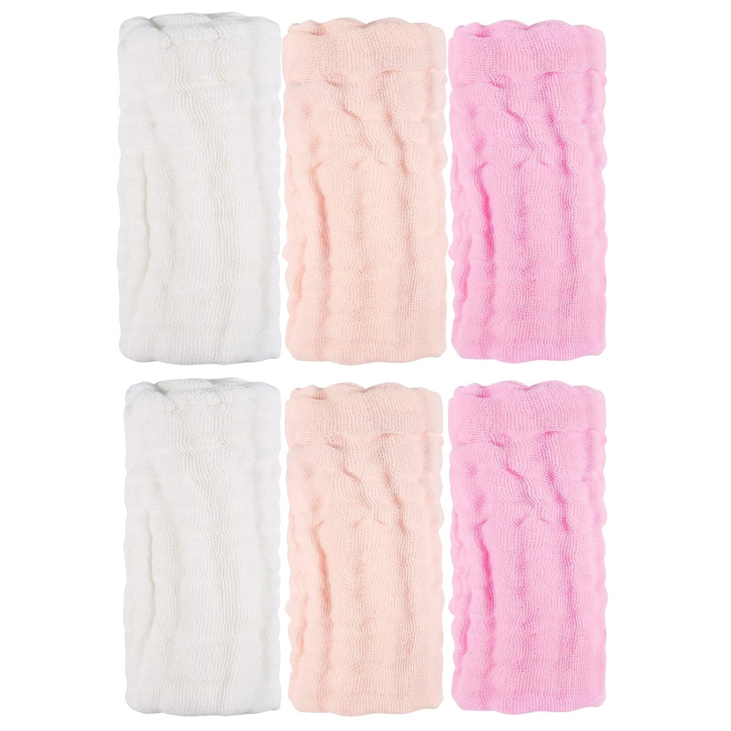 MUKIN Baby Washcloths and Burp Cloths, Soft Absorbent Towels for Newborns, 6 Pack, 12x12 Inches (Pink)