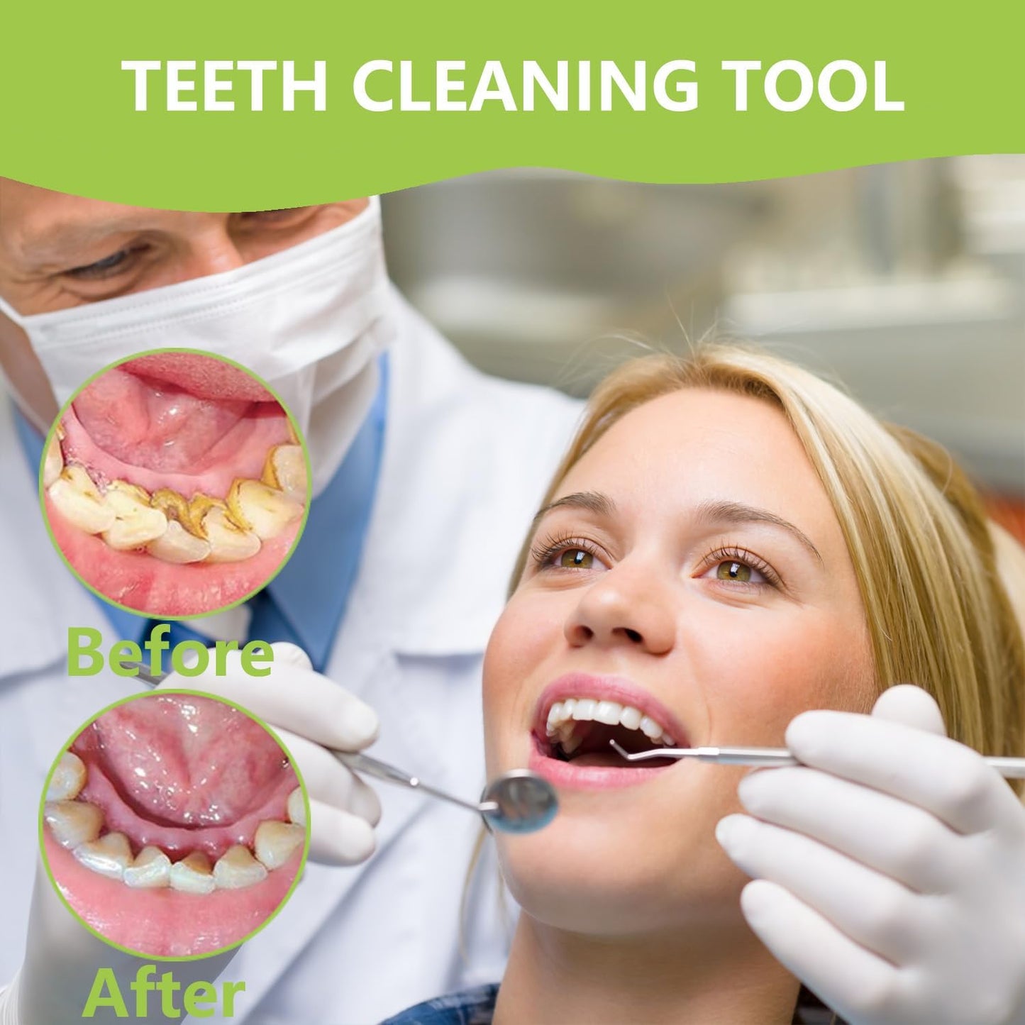 Dental Tools, Professional Teeth Cleaning Oral Care Hygiene Kit, Stainless Steel Dental Pick Tooth Scraper Tartar Plaque Remover for Dentist, Personal, Pet Use with Storage Box