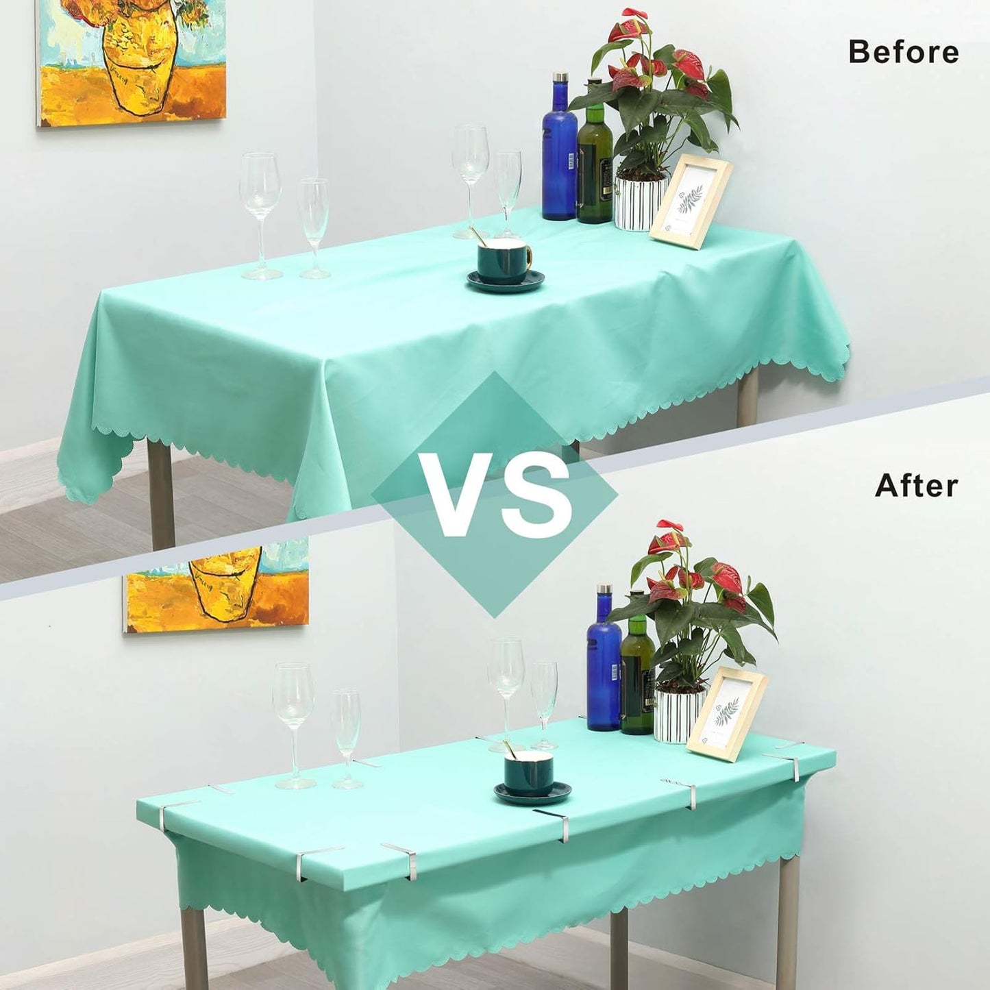 12 Pack Heavy Duty Stainless Steel Tablecloth Clips – Non-Slip Table Cover Clamps for Picnic, Wedding, Buffet, Party & Outdoor Dining – Fits Tables up to 1.4"