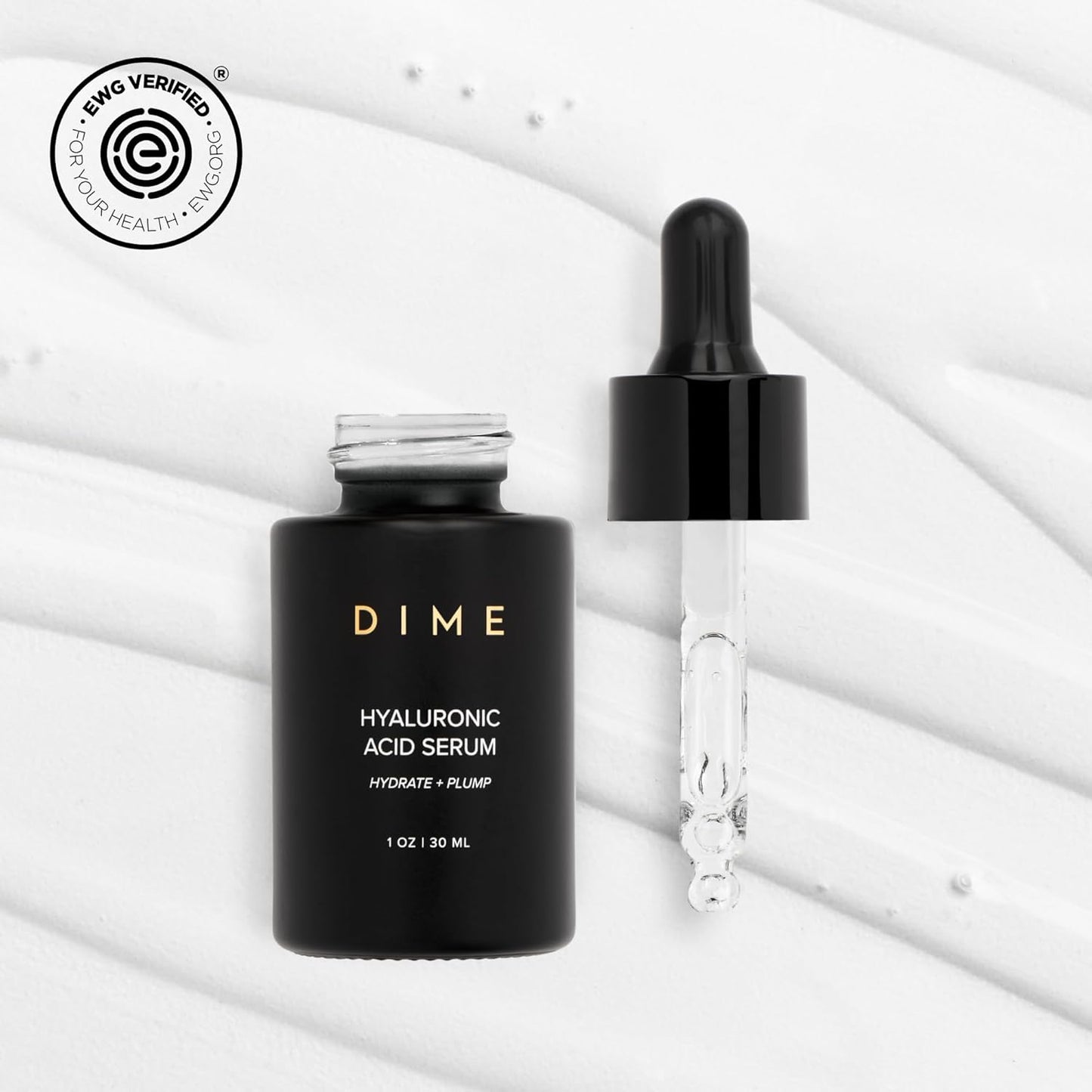 DIME Beauty Hyaluronic Acid Serum, Ultra Hydrating Face Serum with Pure Hyaluronic Acid, 1 oz / 30 ml