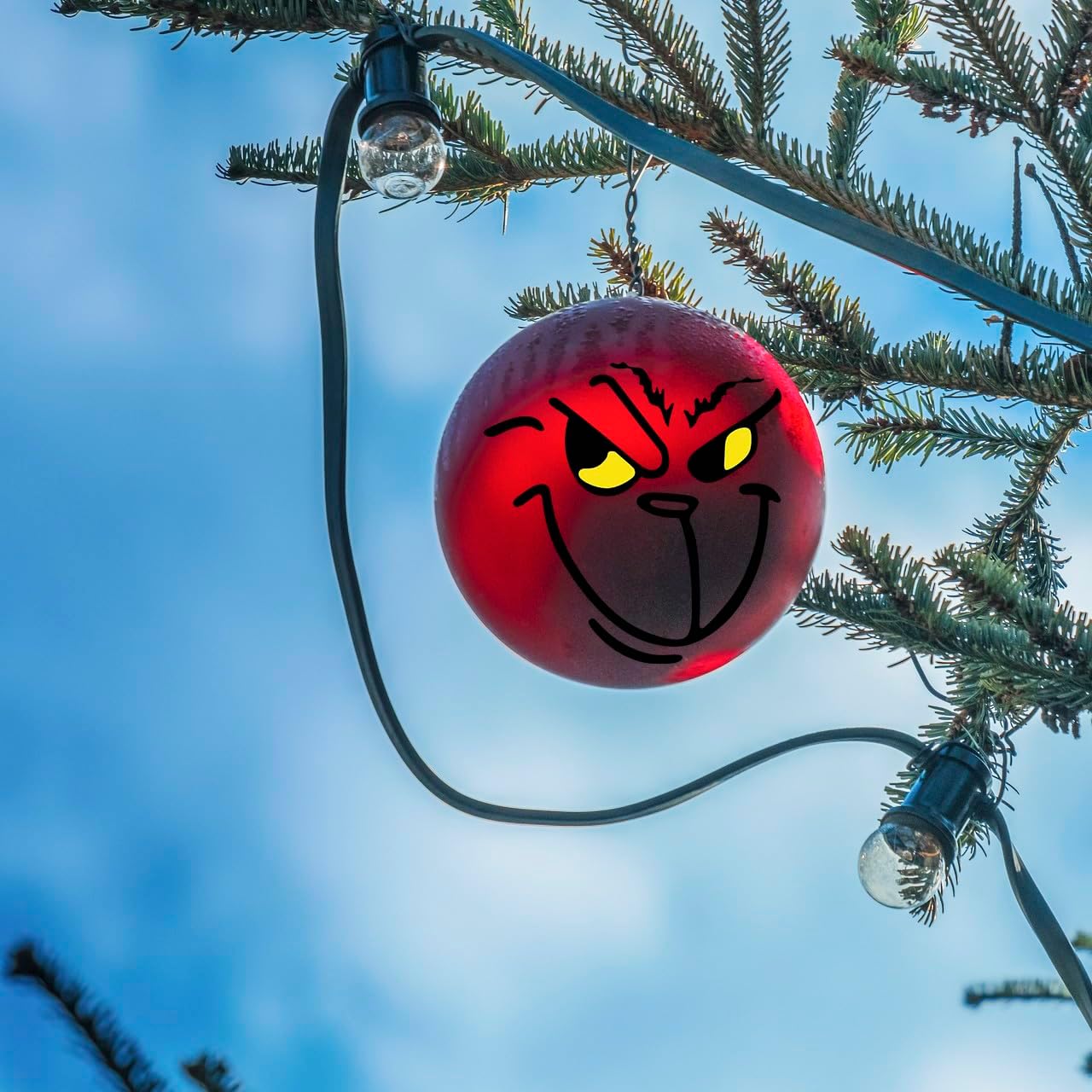 20 Pcs Christmas Ornament Vinyl Stickers - Ball DIY Face, Window, Party Waterproof Decoration - 2.2*2.2i