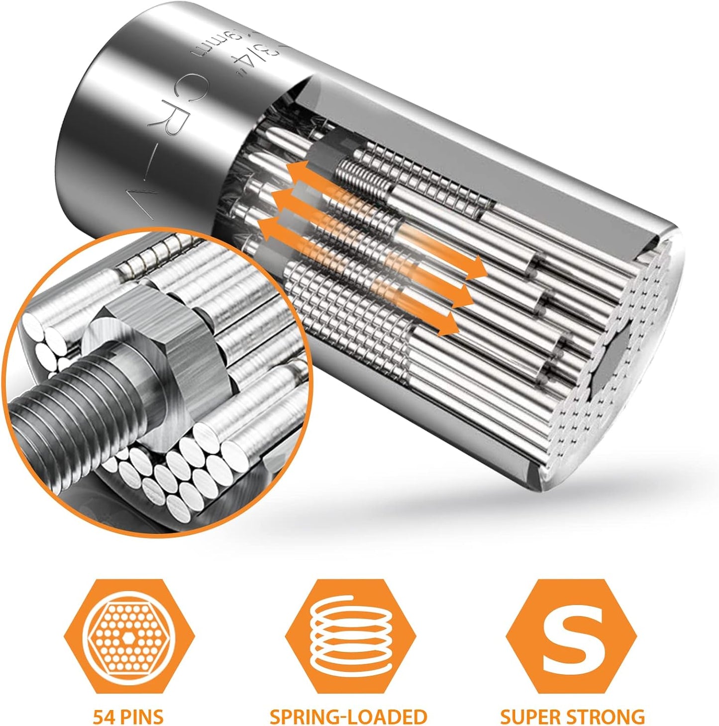 Stocking Stuffers for Men Gifts Super Universal Socket Tools Gifts for Men: Socket Set with Power Drill Adapter(7-19 MM) Cool Stuff Gadgets for Women Birthday Gifts for Dad Husband Adults