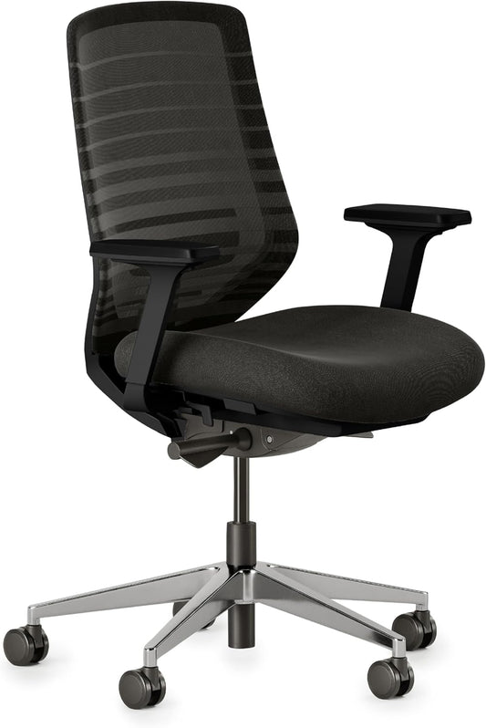 A Versatile Desk Chair with Adjustable Lumbar Support, Breathable Mesh Backrest, and Smooth Wheels - Experience Optimal Comfort and Support - All Black