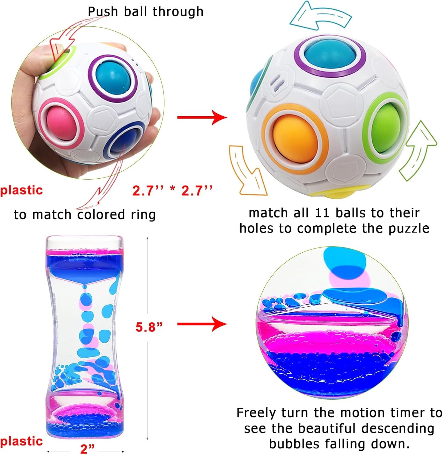 Scientoy Fidget Toy Set, 35 Pcs Sensory Toy for ADD, OCD, Autistic Children, Adults, Anxiety Autism to Stress Relief and Anti Anxiety with Motion Timer, Perfect for Classroom Reward with Gift Box