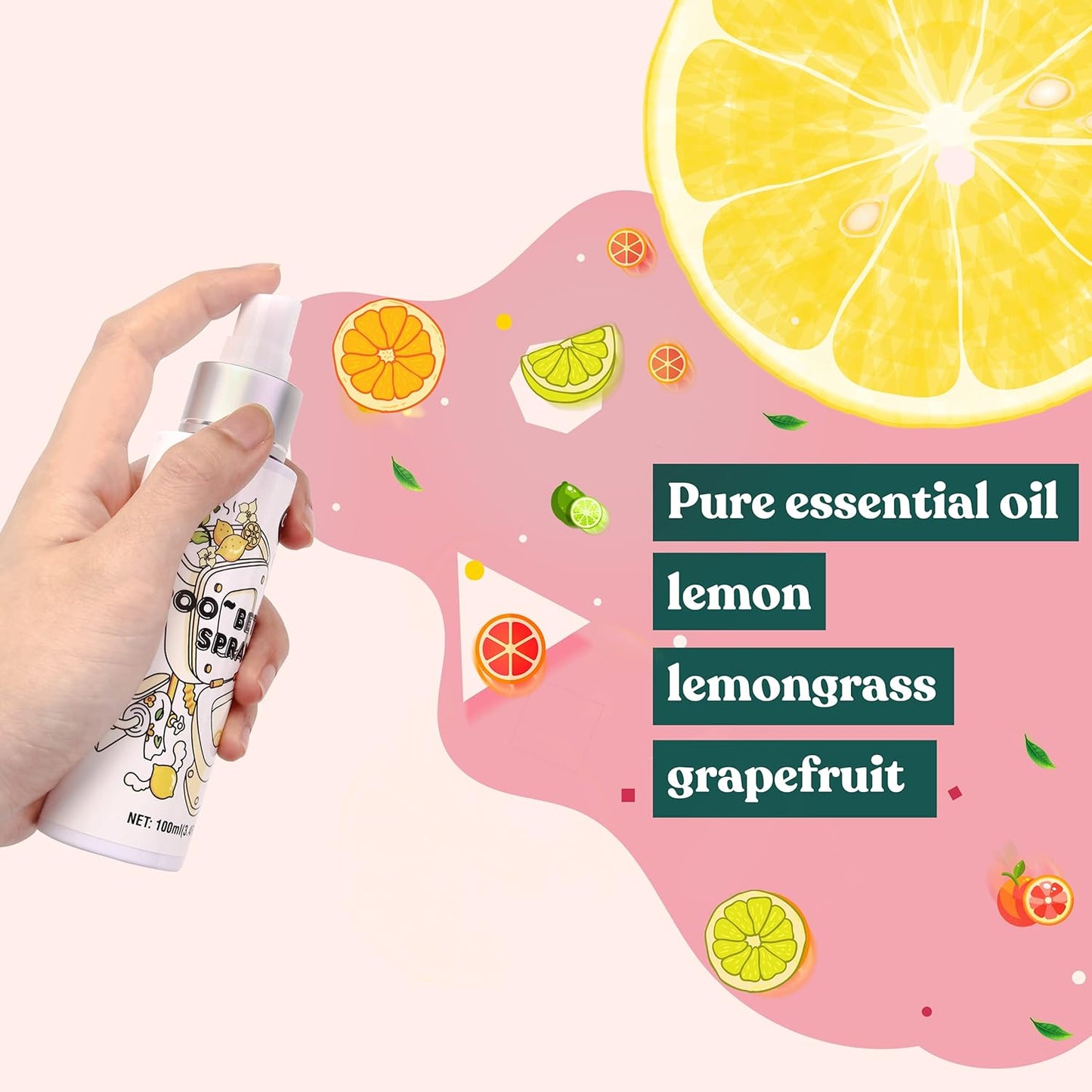 Clean-n-Fresh Toilet Spray, 6.8 Fl.oz Poo Spray | Up to 400+ Uses, 100% Natural Plant Essential Oil Citrus Scent, Bathroom Deodorizer