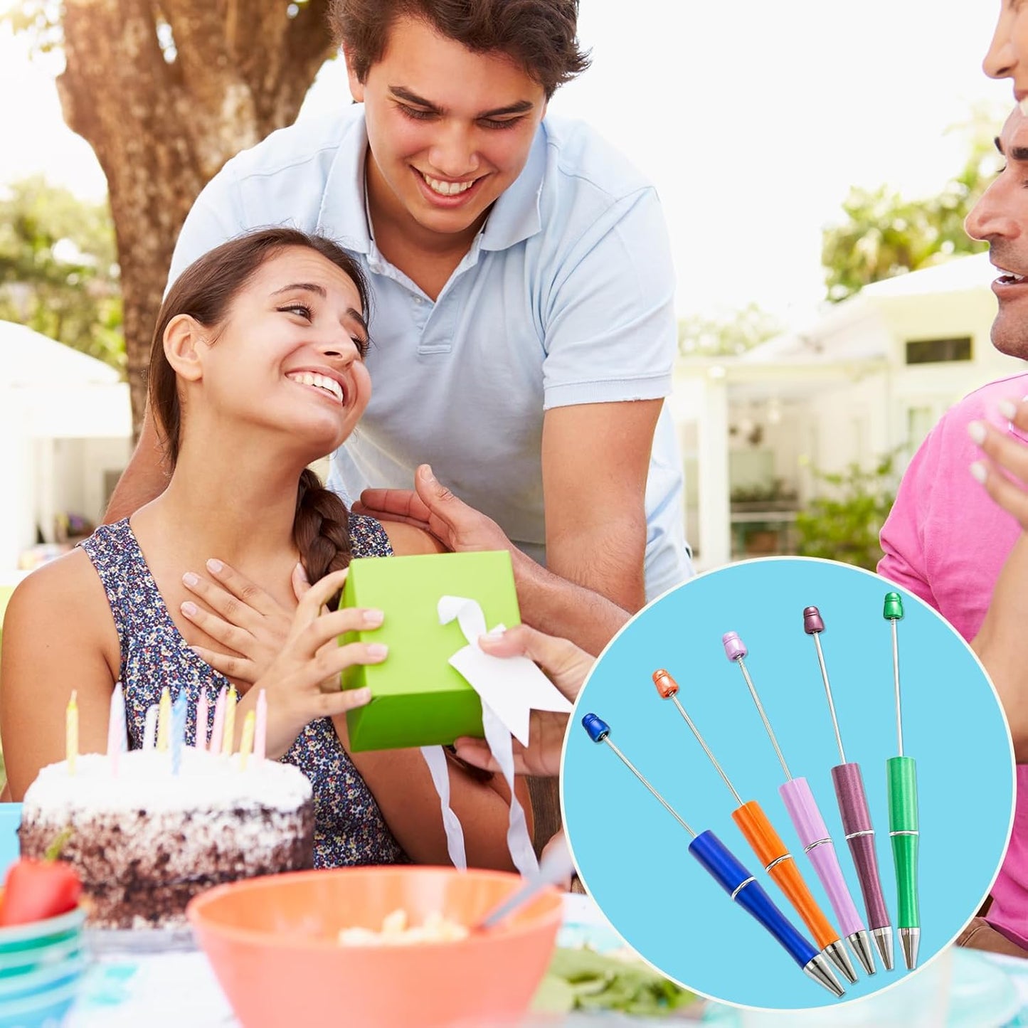 150 Pieces DIY Beadable Pen Kit – 50 Plastic Ballpoint Pens with Refills & Bags, Beads Not Included – School Supplies, Office Accessories & Craft Gifts for Students & Teachers (Multicolor)