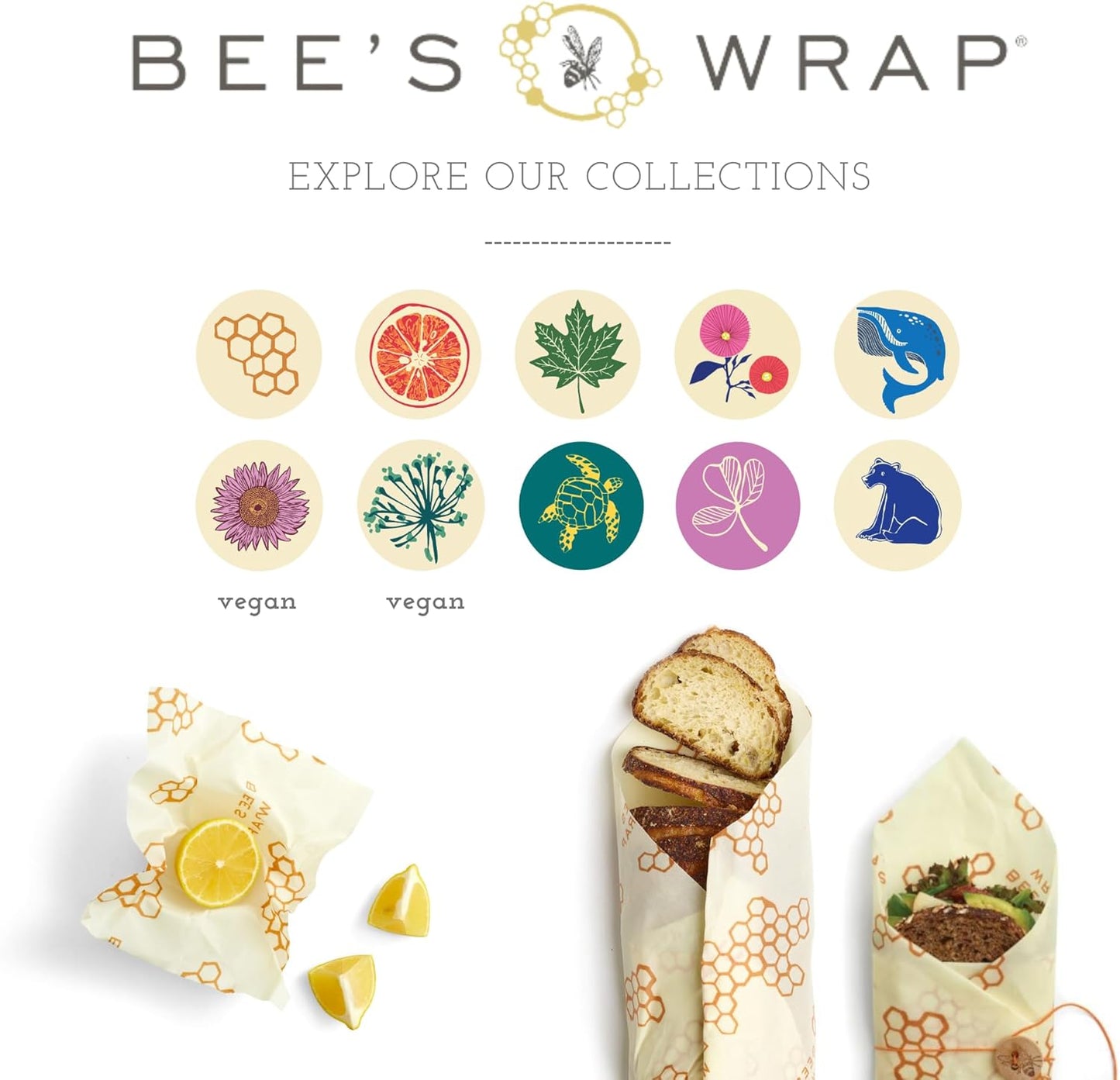 Bee's Wrap Beeswax Wraps for Food - Cut to Size 14x52" Wax Paper Roll - Made in USA Reusable Waxed Paper & Bowl Covers - Organic & Eco-Friendly Alternative to Aluminum Foil & Plastic Wrap, Honeycomb