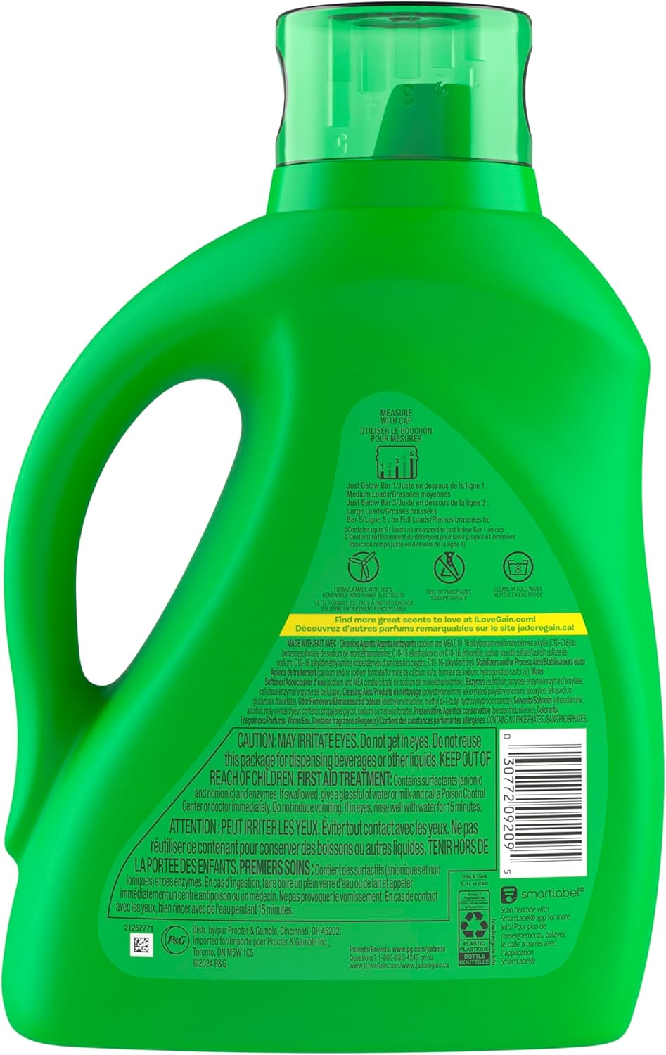 Gain + Aroma Boost Liquid Laundry Detergent, Moonlight Breeze Scent, 61 Loads, 88 fl oz, HE Compatible