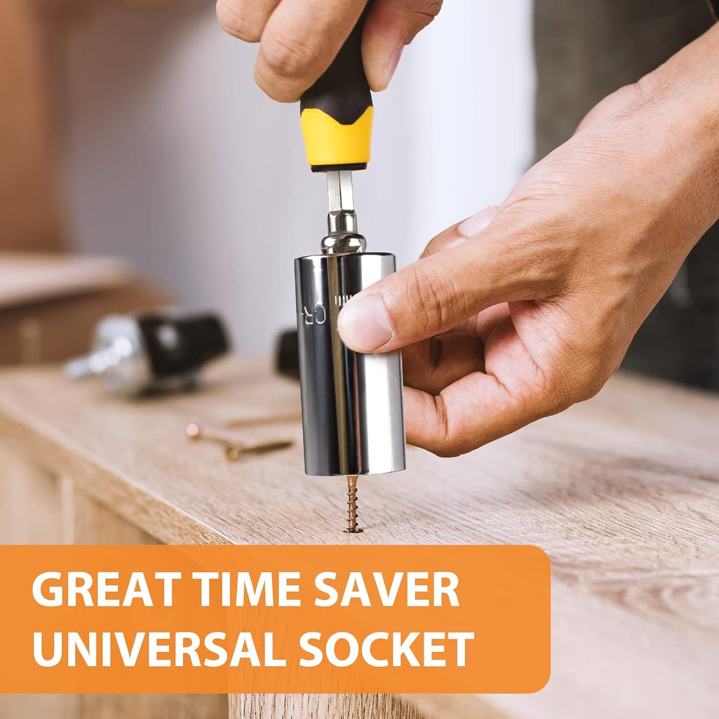 Stocking Stuffers for Men Gifts Super Universal Socket Tools Gifts for Men: Socket Set with Power Drill Adapter(7-19 MM) Cool Stuff Gadgets for Women Birthday Gifts for Dad Husband Adults