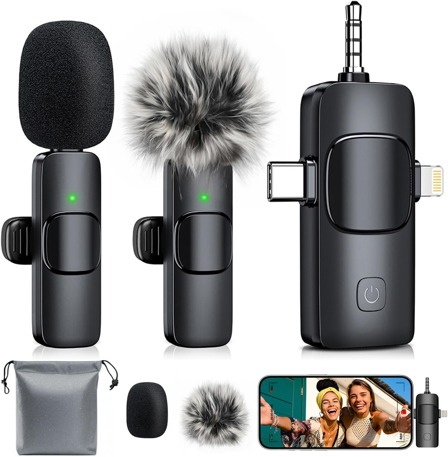 3-in-1 Wireless mic for iOS/Android/Camera