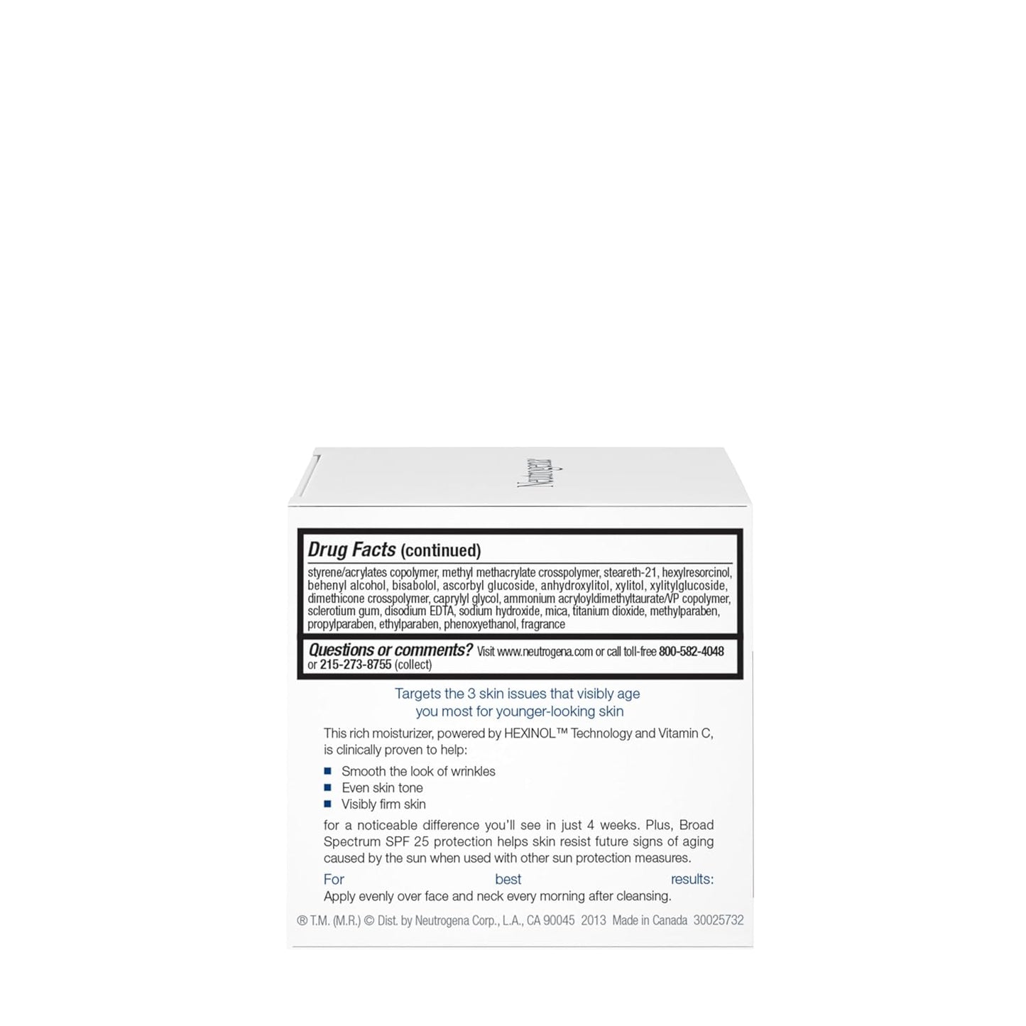 Neutrogena Triple Age Repair Face Moisturizer - with Hexinol Technology & Vitamin C, Anti-Wrinkle Face Cream with SPF 25, Visibly Reduces Wrinkles & Firms Skin, 1.7 oz