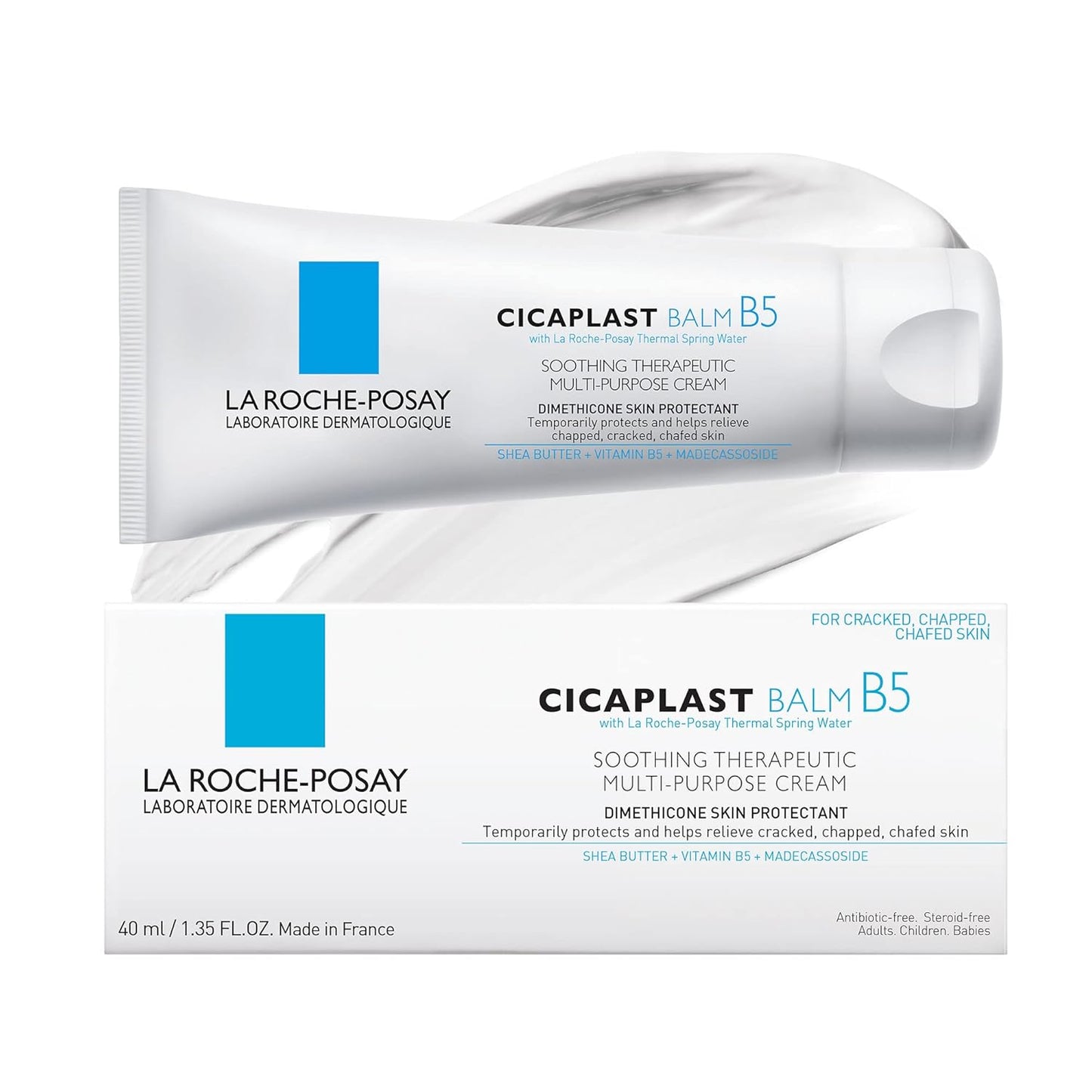 La Roche-Posay Cicaplast Balm B5, Healing Ointment and Soothing Therapeutic Multi Purpose Cream for Dry & Irritated Skin, Body and Hand Balm, Baby Safe, Fragrance Free