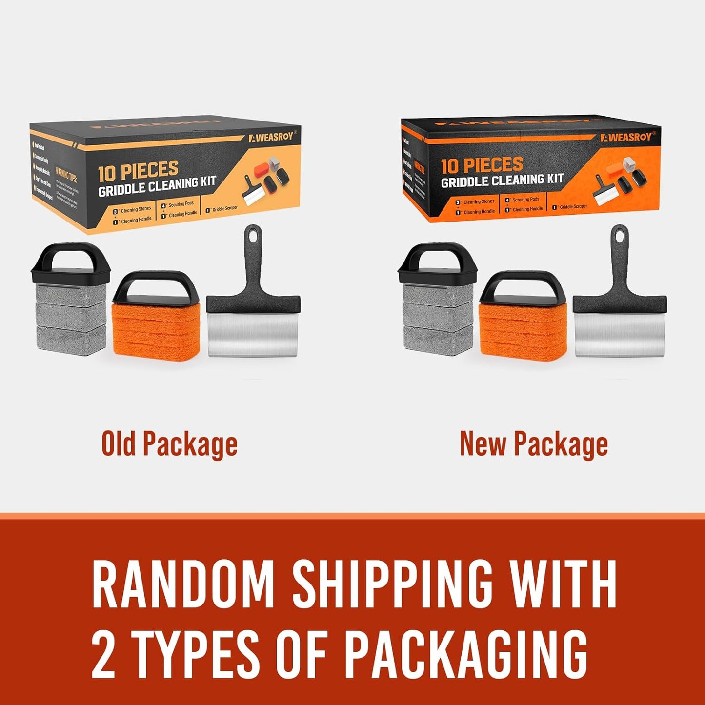 Griddle Cleaning Kit for Blackstone, Flat Top Grill Cleaning Kit with Grill Stone, Griddle Scraper & Griddle Brush Easy to Remove Stain