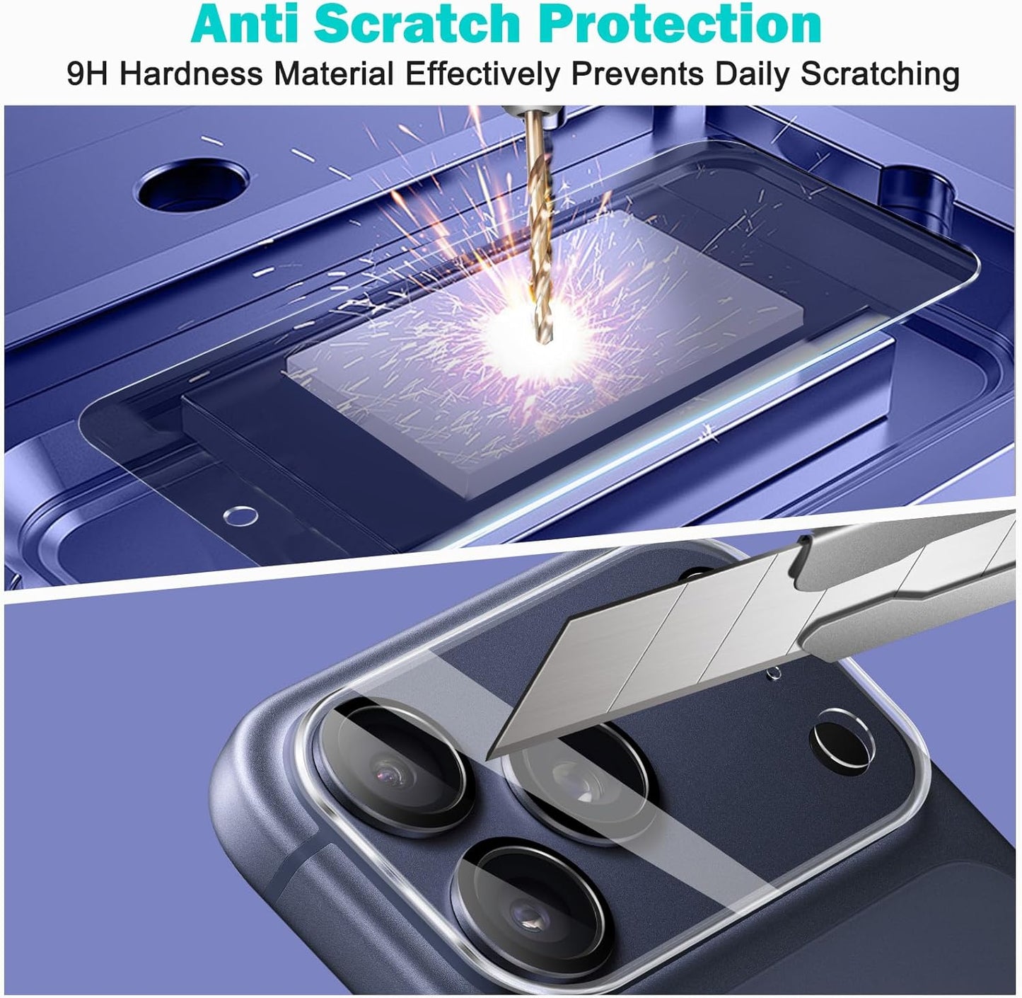 PEHAEL 3+3Pack for iPhone 17 Pro Max Privacy Screen Protector with Camera Lens Protector Full Coverage Anti-Spy Tempered Glass Film 9H Hardness Easy Installation Bubble Free [6.9 inch]