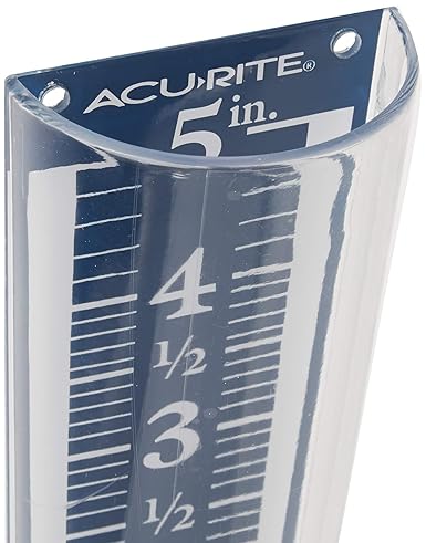 AcuRite 5" Capacity Easy-to-Read Magnifying Rain Gauge, Acrylic (00850A3)