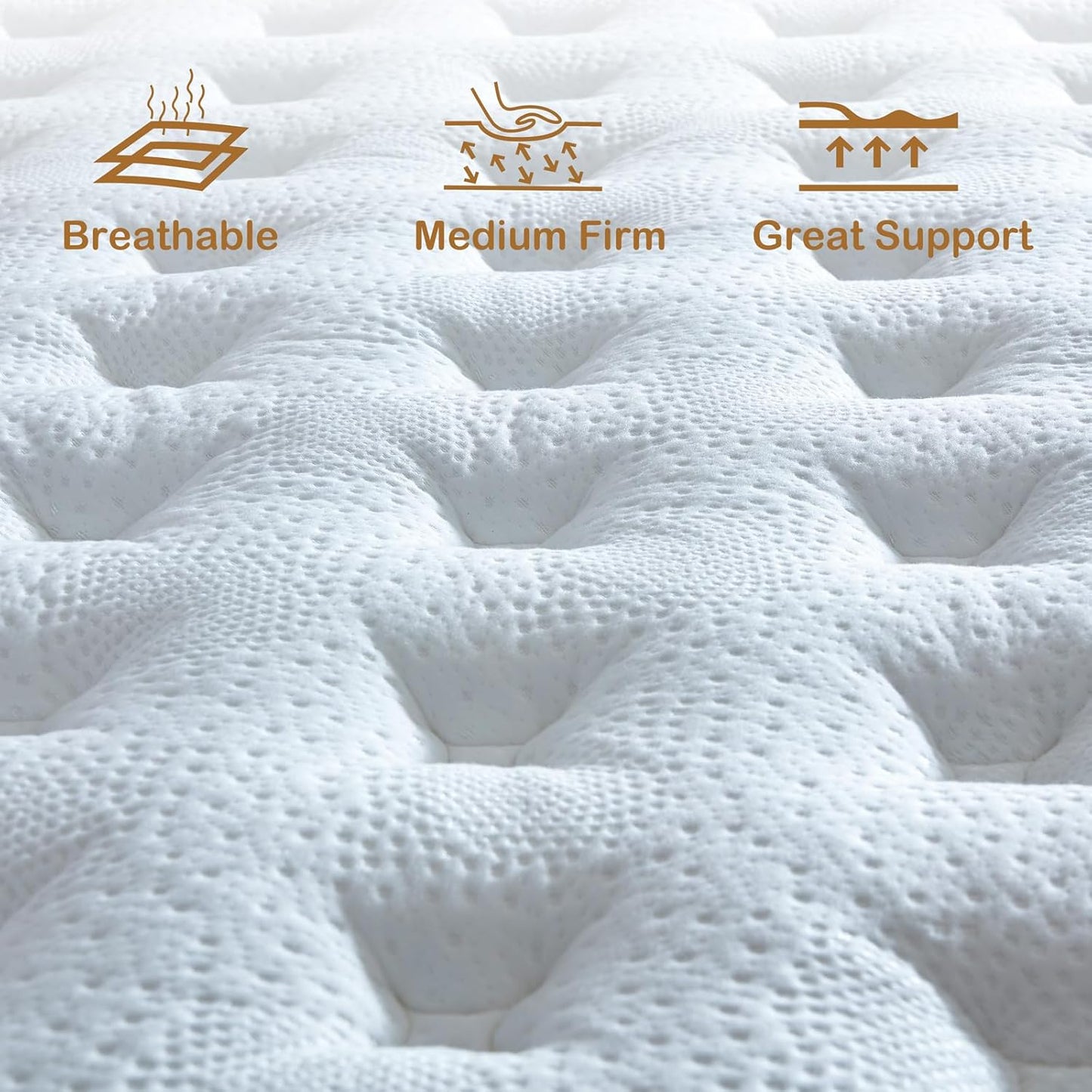 Full Size Mattress, 12 Inch Memory Foam, Independent Spring, Soft and Comfortable Medium Firm Hybrid Mattress in A Box, Pressure Relief