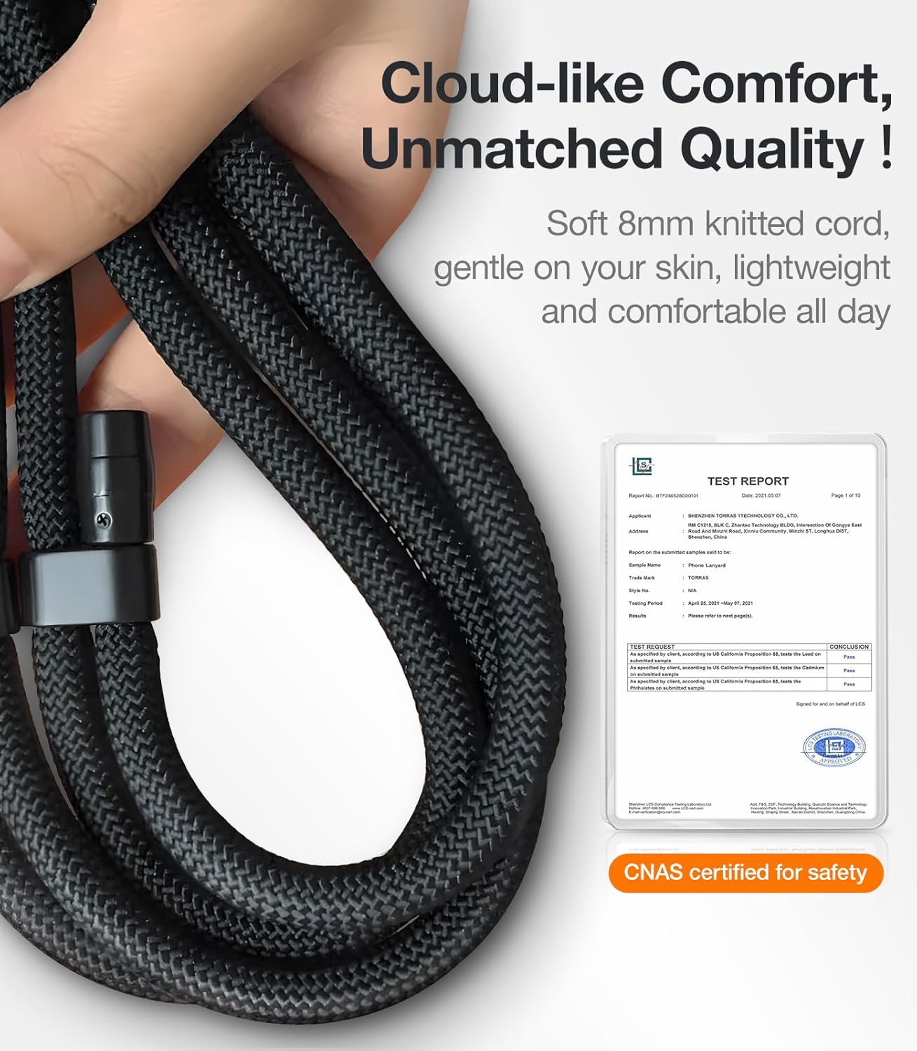 TORRAS Phone Lanyard Crossbody with 2 Phone Tabs, Adjustable Anti Theft Phone Strap for All Phones, Premium Metal Buckles, Skin-Friendly, Universal Cell Phone Neck lanyard for Travel Essentials, Black