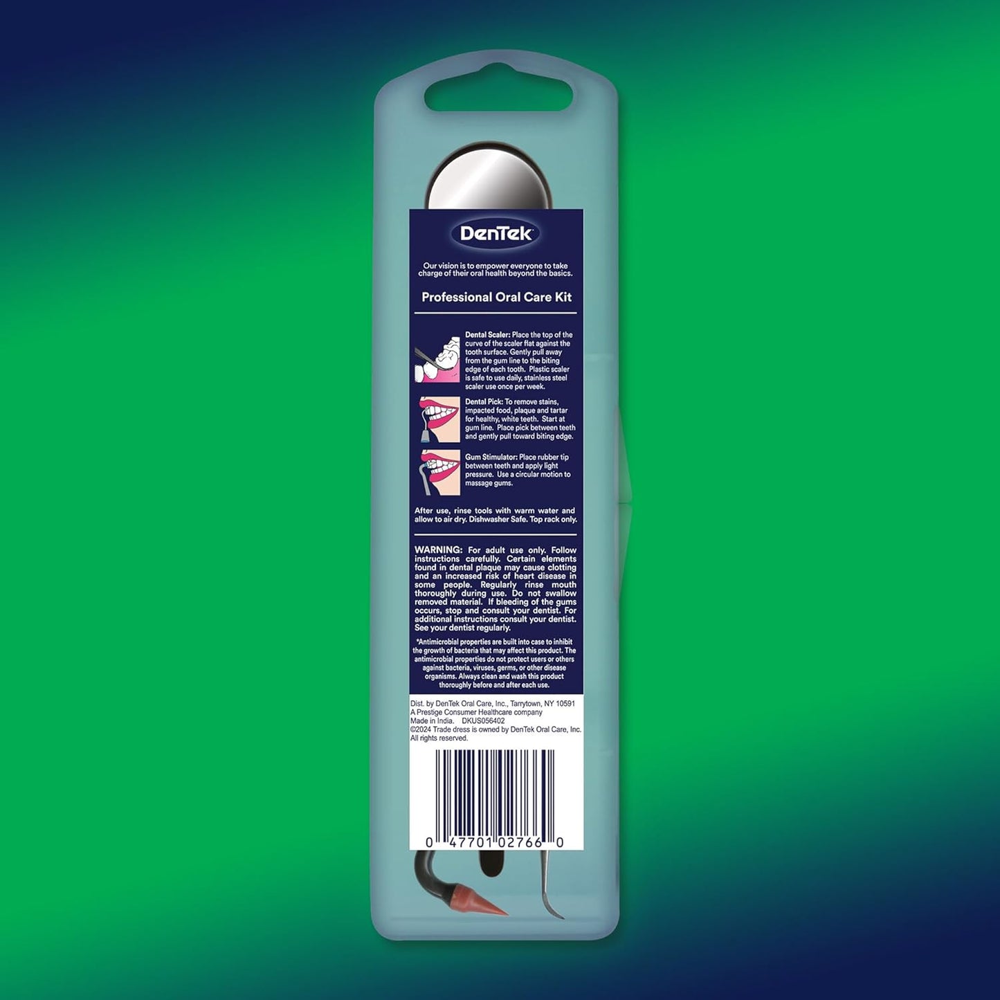 DenTek Professional Oral Care Kit, Complete Set of Dental Tools Including Mirror, Dental Pick, Scaler & Stimulator