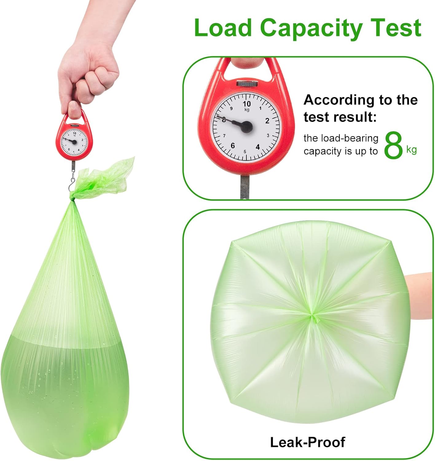 Small Trash Bags 4-6 Gallon, Inwaysin 200 Count Biodegradable Trash Bags 4 Gallon, Extra Strong Small Garbage Bags Unscented, Size Expanded, Green, for Bathroom Bedroom Office Kitchen Trash Can