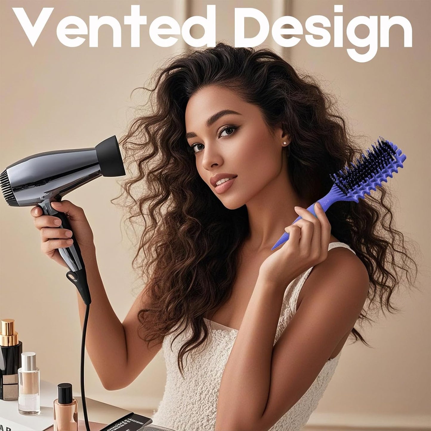 Curly Hair Brush Candybrush Curl Defining Brush for Detangling Shaping and Defining Curls for Women, Men, Wet & Dry Hair (Purple)