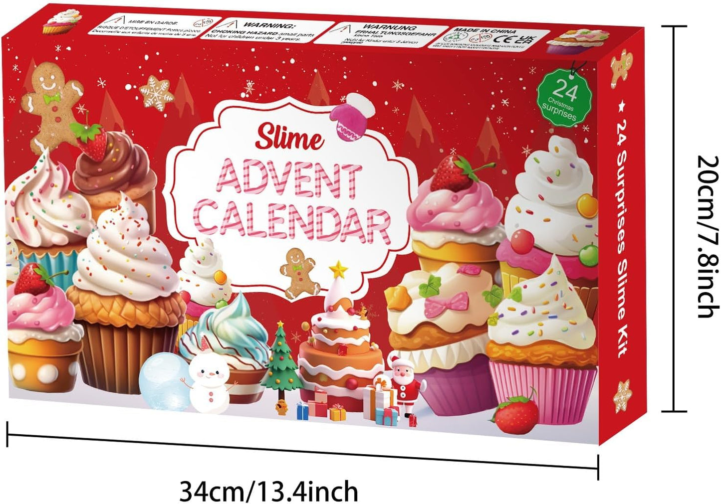 Slime Advent Calendar 2025, Christmas Countdown Calendars 24 Days of Surprises with Different Texture Fluffy Slime Kit Funny Gifts Toy for Toddler Kids Teens Girls 4 5 6 7 8 9 10 11 12 Year Old