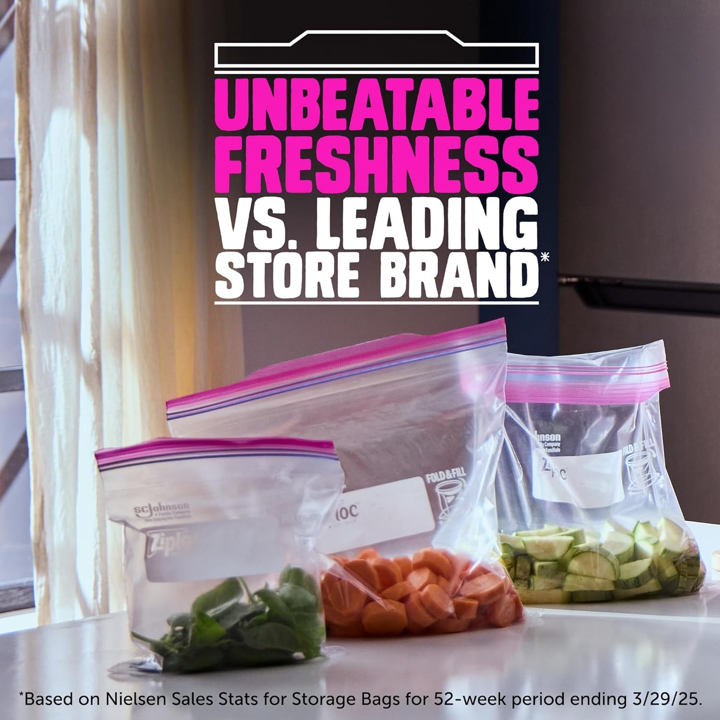 Ziploc Quart Food Storage Bags, Stay Open Design with Stand-Up Bottom, Easy to Fill, 136 Count