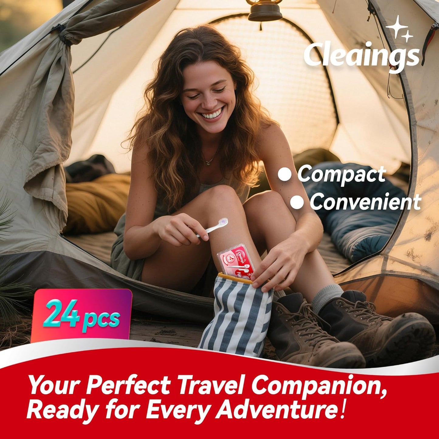 Mini Disposable Toothbrush Set with Toothpaste – Travel Essentials, Portable Toothbrush for Women & Men, Camping, Road Trip, Vacation, 24 Count-Intense Mint Flavor（Pack of 1）