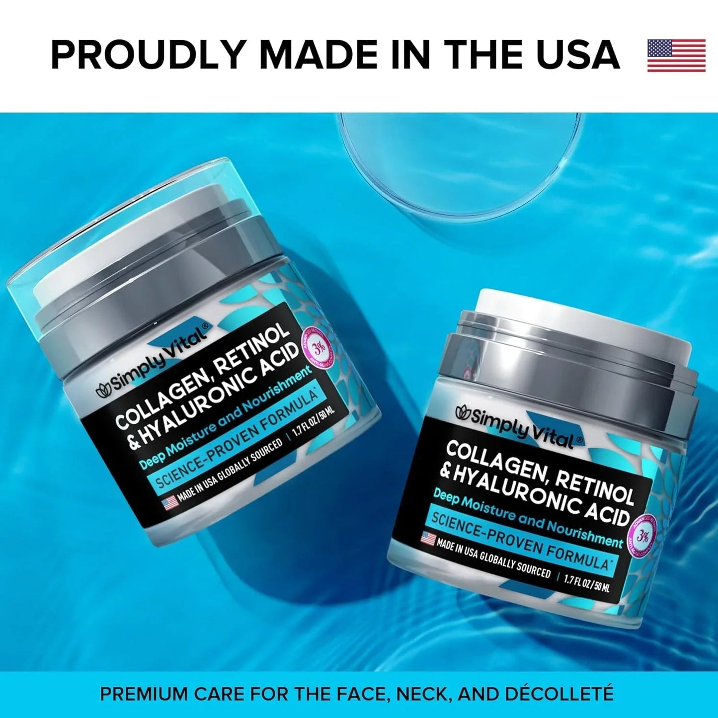 SimplyVital Anti-Aging Collagen, Retinol & Hyaluronic Face Cream – 1.7 fl.oz. - Cart Shape