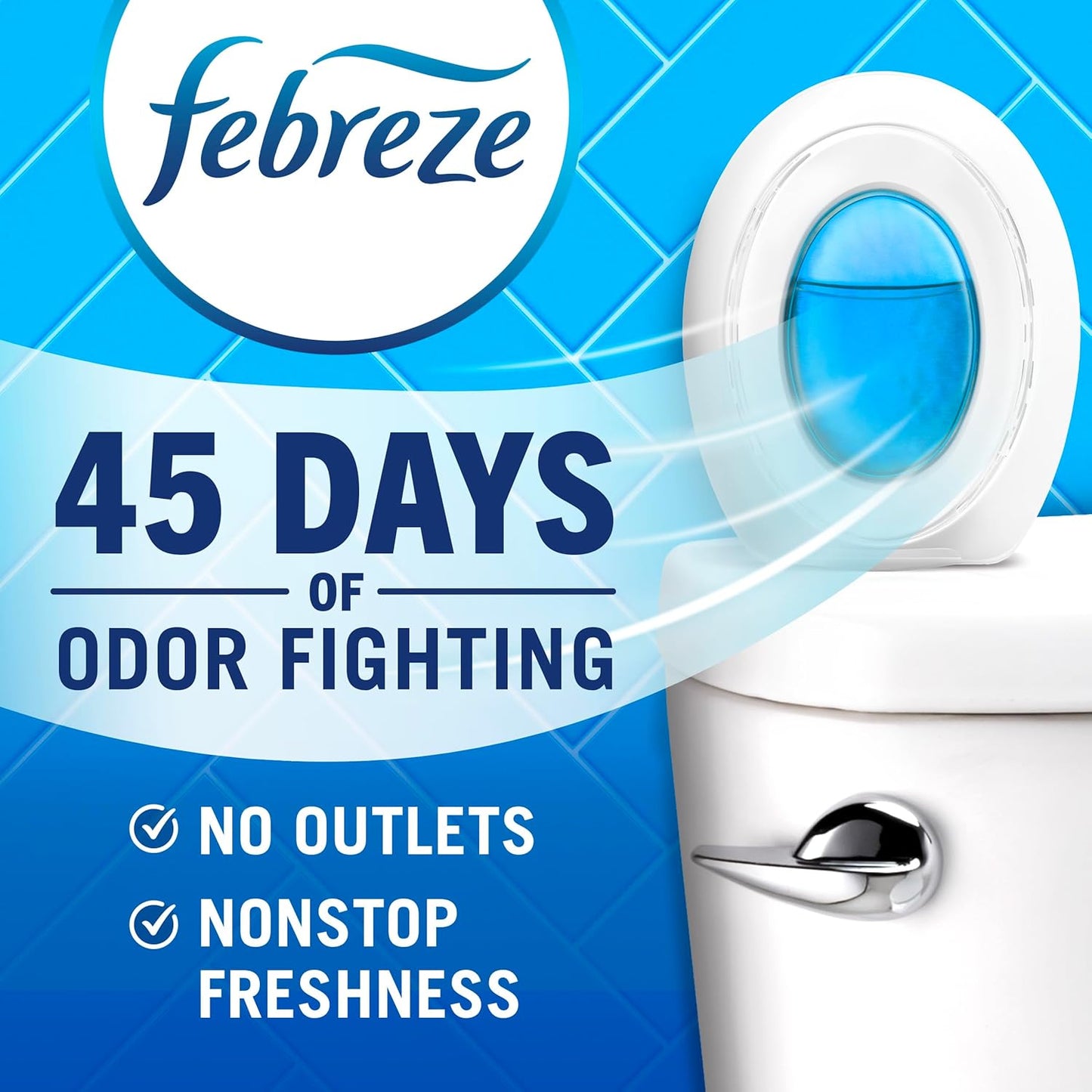 Febreze Small Spaces Air Freshener, Odor-Fighting, Plug In Alternative, Air Fresheners for Home and Bathroom and Kitchen, Closet Air Fresheners, Light Lavender Scent, 2 Count