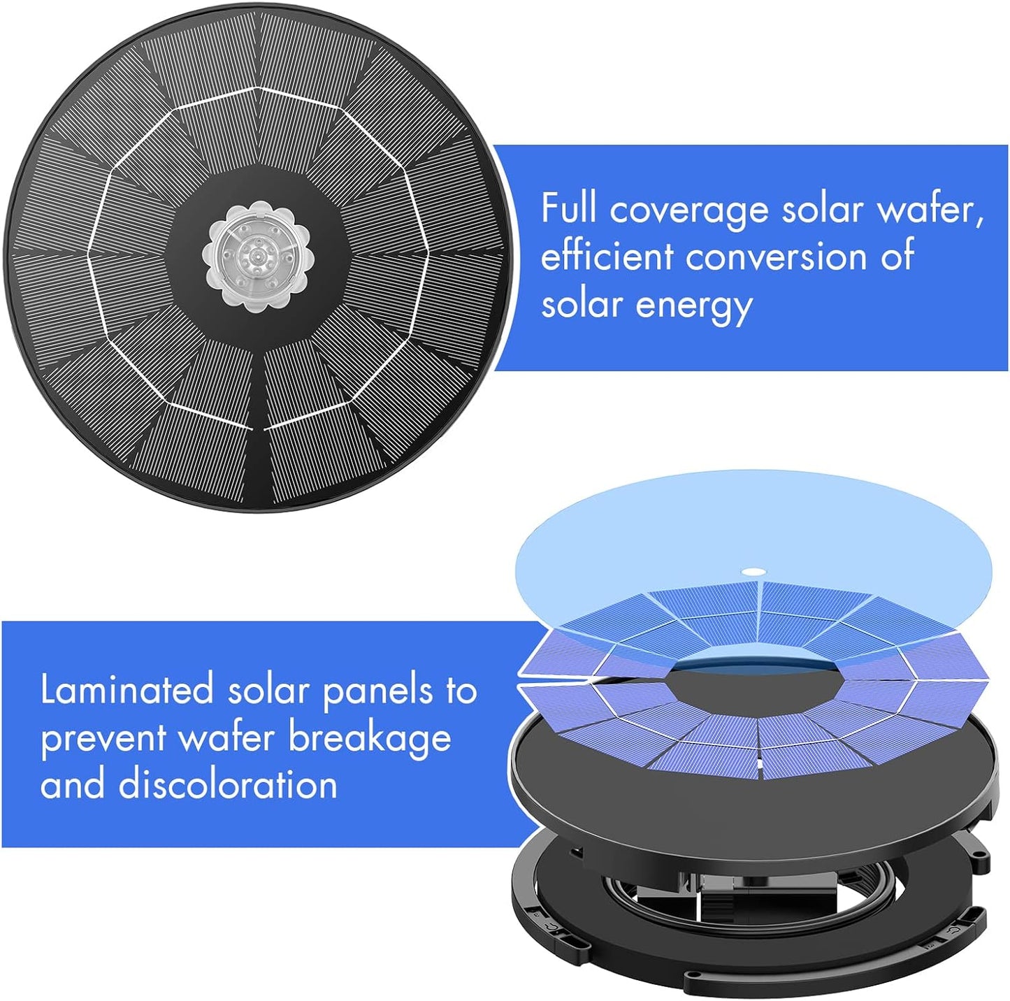 AISITIN 3.5W Solar Fountain Pump for Water Feature Outdoor DIY Solar Bird Bath Fountain with Multiple Nozzles, Solar Powered Water Fountain for Garden, Ponds, Fish Tank and Aquarium - Cart Shape