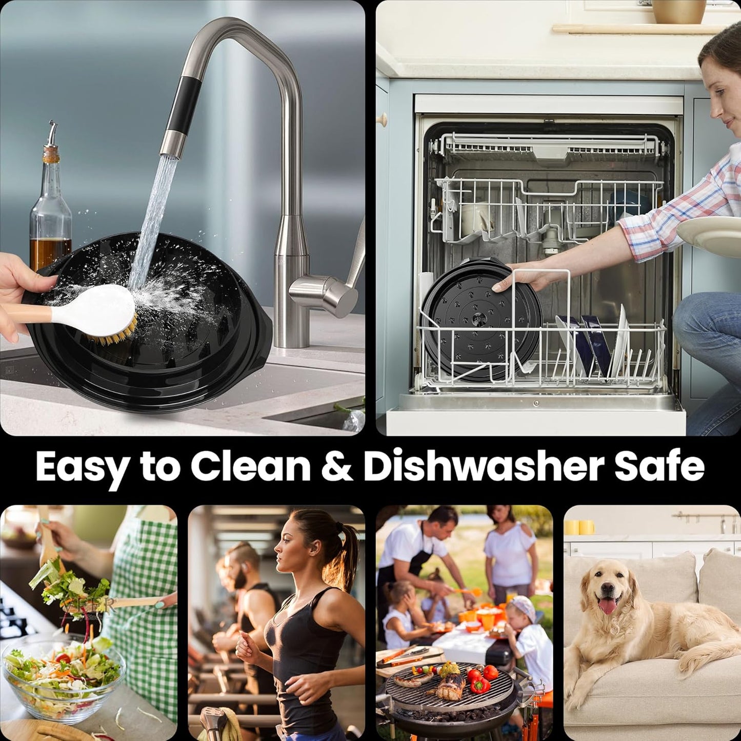 Chicken Shredder Tool Twist Large - 10'' Pro Meat Shredders for Chicken Breast, Visible Kitchen Gadgets Grinder Machine with Brush,Strong Anti-Slip Strip,Ergonomic Handle,BPA Free (Black)