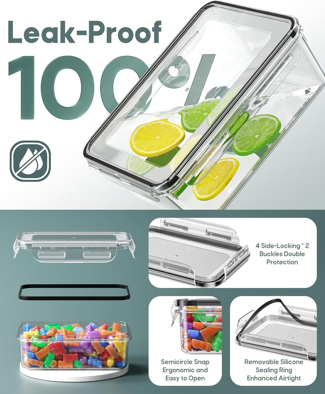 60 PCS Food Storage Containers with Lids Airtight, Total 718oz Leakproof Containers Set for Kitchen Storage, Meal Prep, Reusable Plastic, Microwave/Dishwasher Safe, Extra Labels & Pen