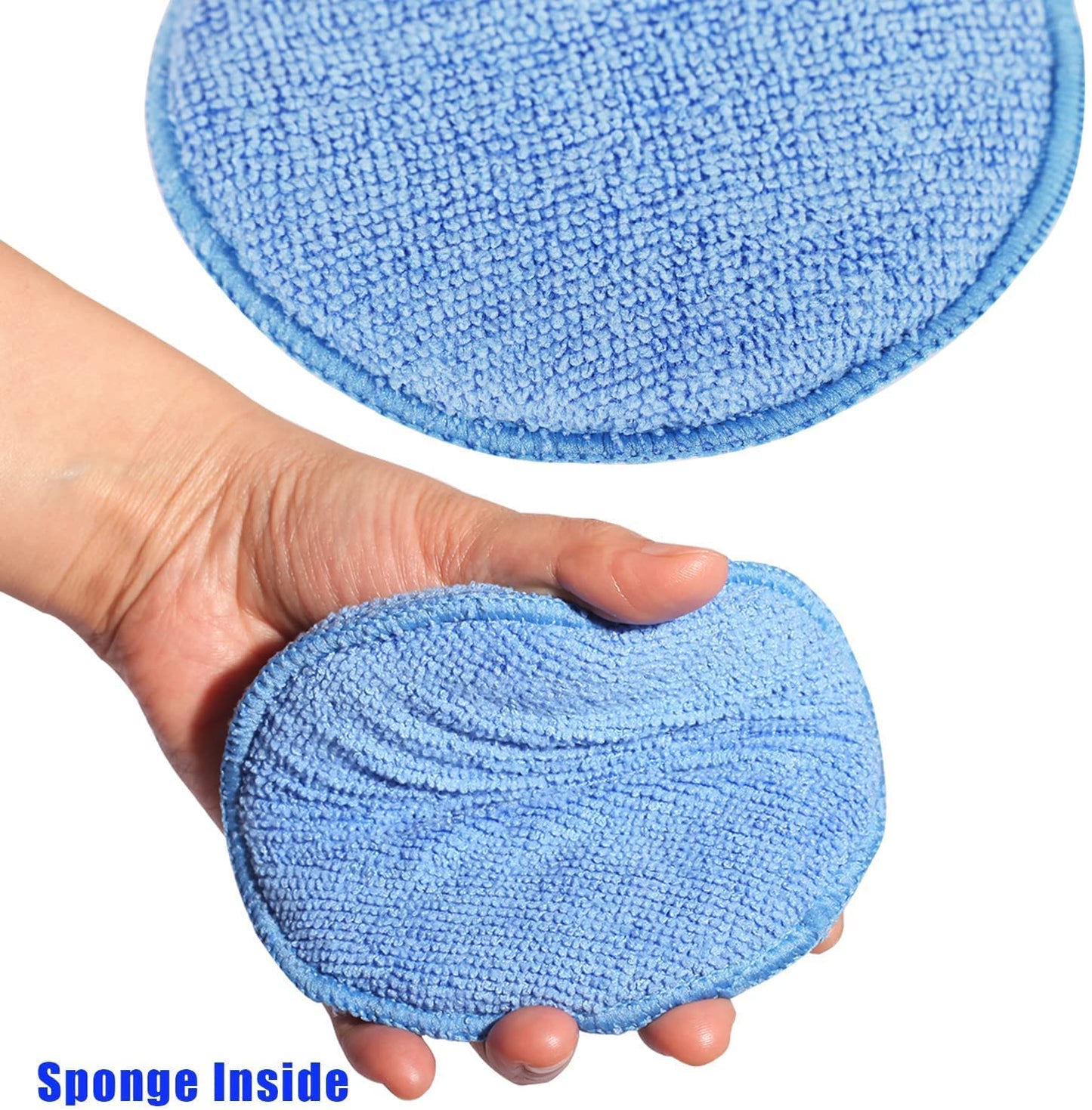 Microfiber Wax Applicator Pads, Car Wax Applicator, Buffing & Detail Polishing Foam Pads for Car Cleaning and Fine Polishing (5" Diameter, 6 Pack)…