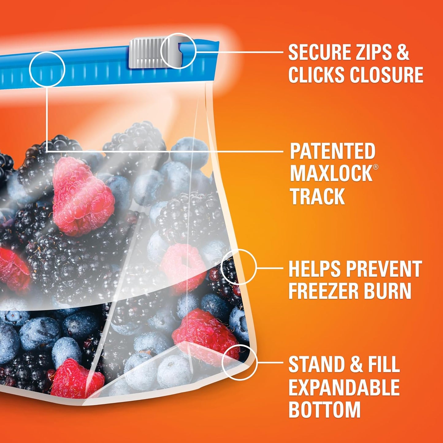 Hefty Slider Freezer Kitchen Storage Bags, Quart Size, 74 Count