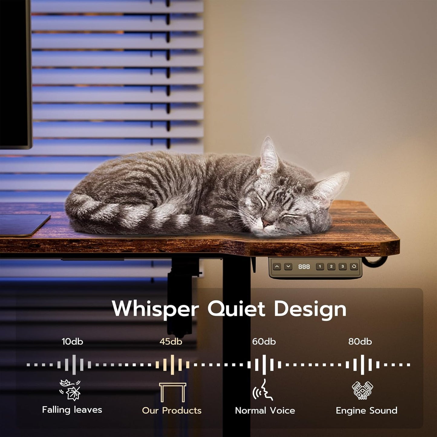 59 Inch L Shaped Standing Desk Adjustable Height, Electric Corner Standing Desk, Sit Stand Computer Table with Reversiable Splice Board, Rustic Brown