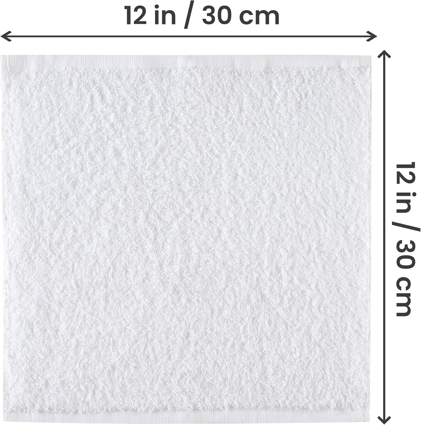 Utopia Towels 24 Pack Cotton Washcloths Set, 100% Ring Spun Cotton, Premium Quality Flannel Face Cloths, Highly Absorbent and Soft Feel Fingertip Towels, White