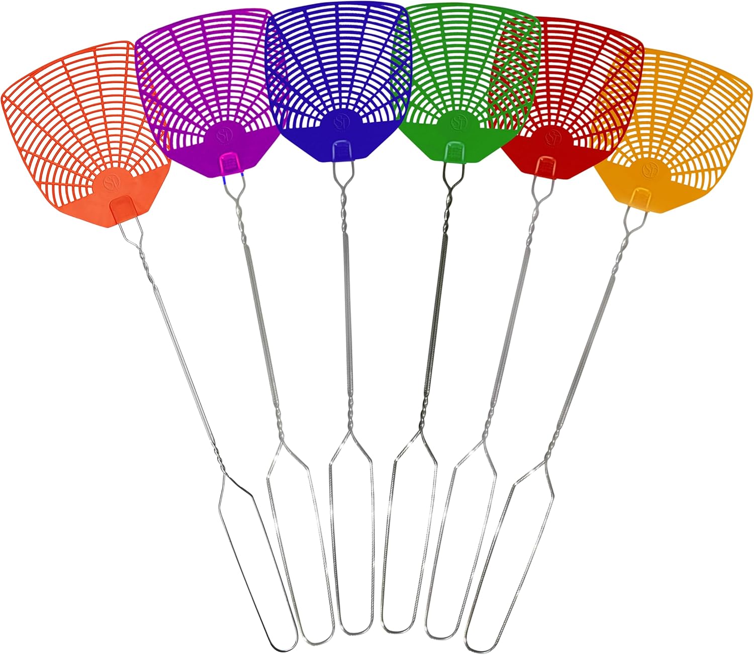 Supreme Bug & Fly Swatter 6-Pack – Braided Metal Handle 6 Pack Fly Swatters, Multi Pack Colors, – for Indoor/Outdoor – Flyswatter