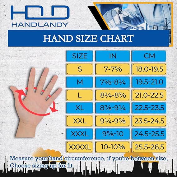 HANDLANDY Work Gloves for Men & Women, Utility Mechanic Working Gloves Touch Screen, Flexible Yard Work Gloves