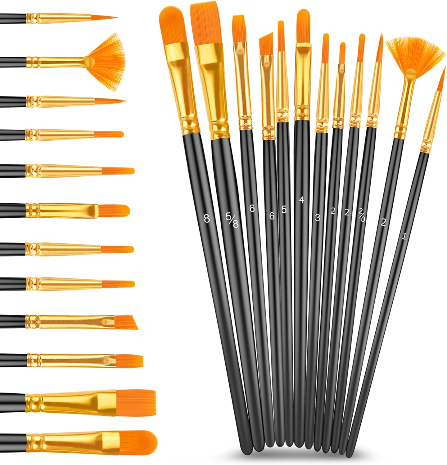 Caliart 24 Colors Acrylic Paint Set with 12 Brushes, Art Craft Paints Gifts Trendy Stuff for Adults Artists, Halloween Pumpkin Canvas Ceramic Rock Eggs Painting Kit Art Supplies