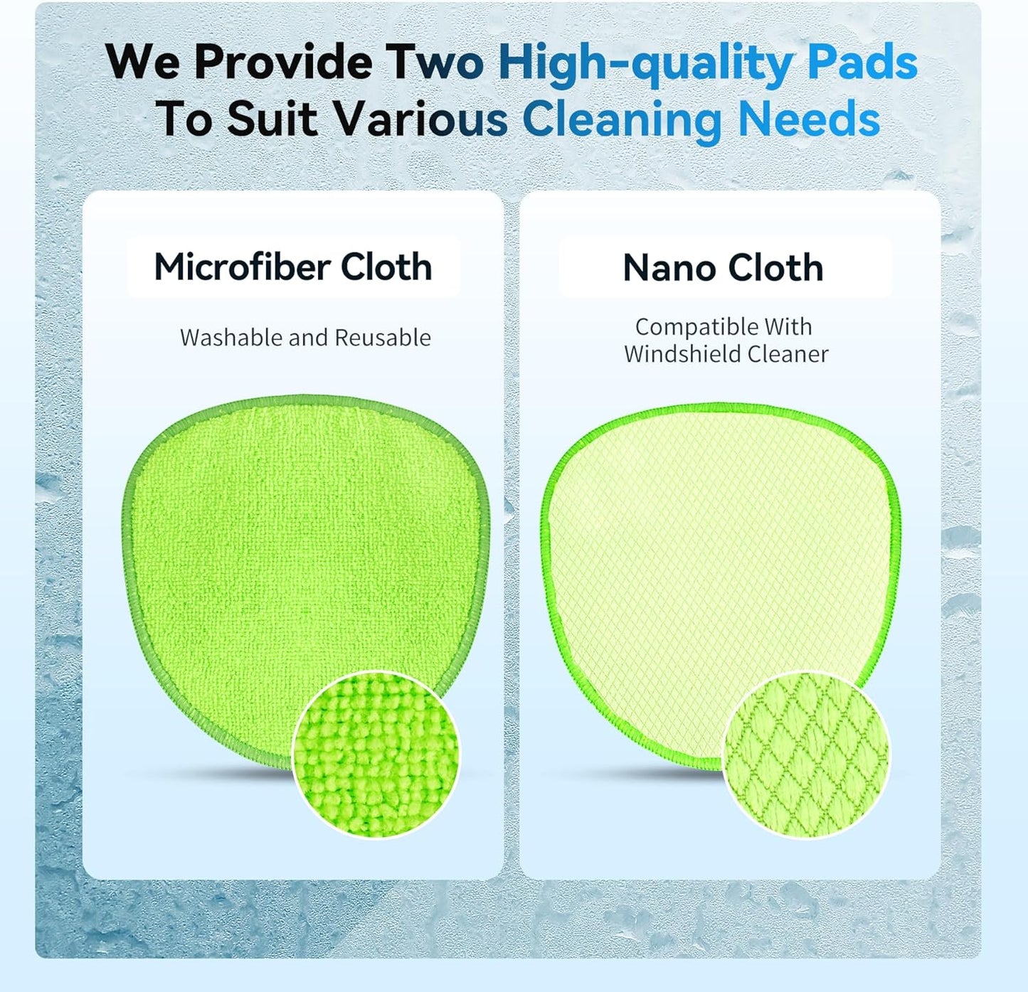 XINDELL Windshield Cleaner Tool – 360° Rotating Head with Extendable Handle, Velcro Microfiber Pads for Fast Stick & Peel, Dry/Wet Glass Cleaning for Cars, SUVs, Trucks & Home