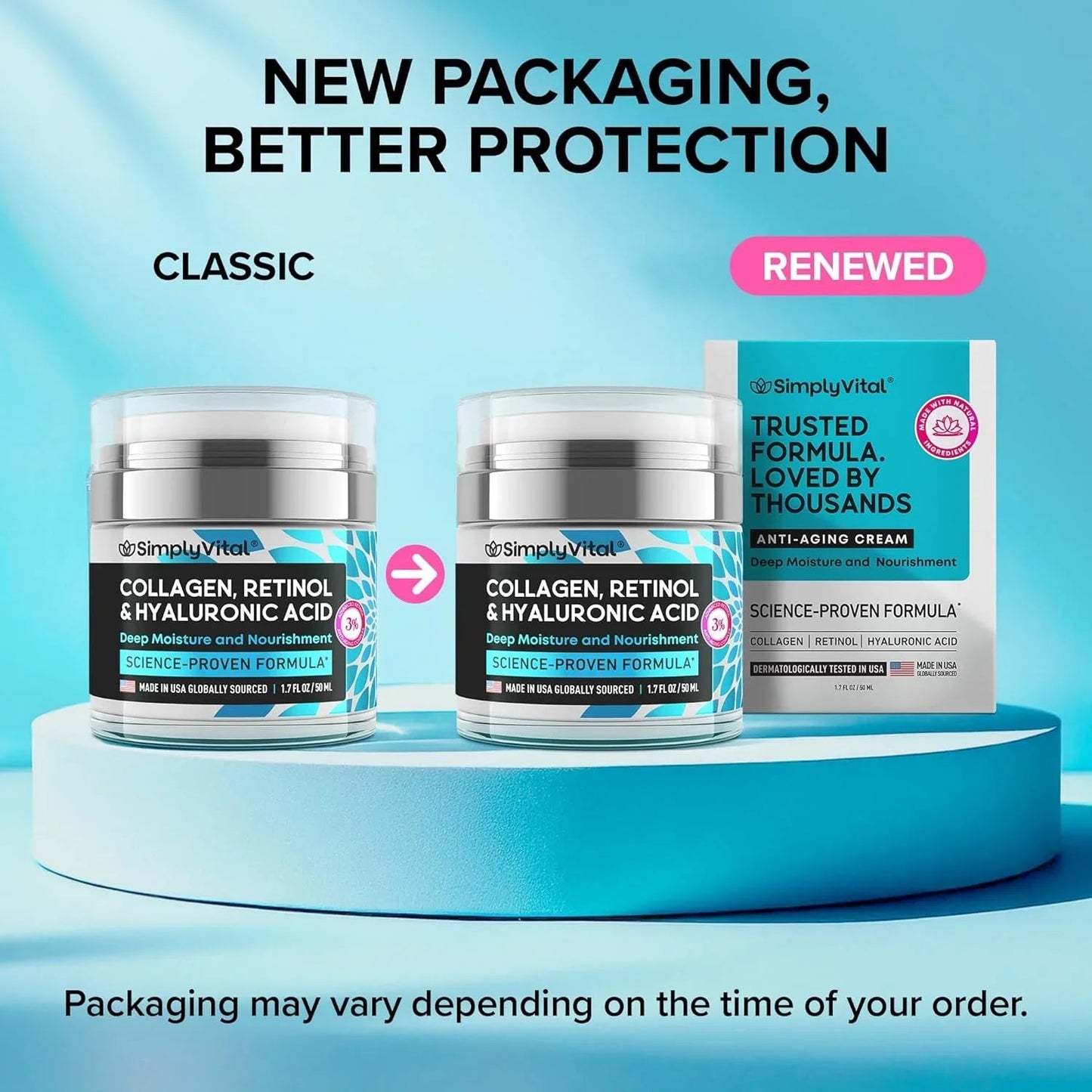 SimplyVital Anti-Aging Collagen, Retinol & Hyaluronic Face Cream – 1.7 fl.oz. - Cart Shape