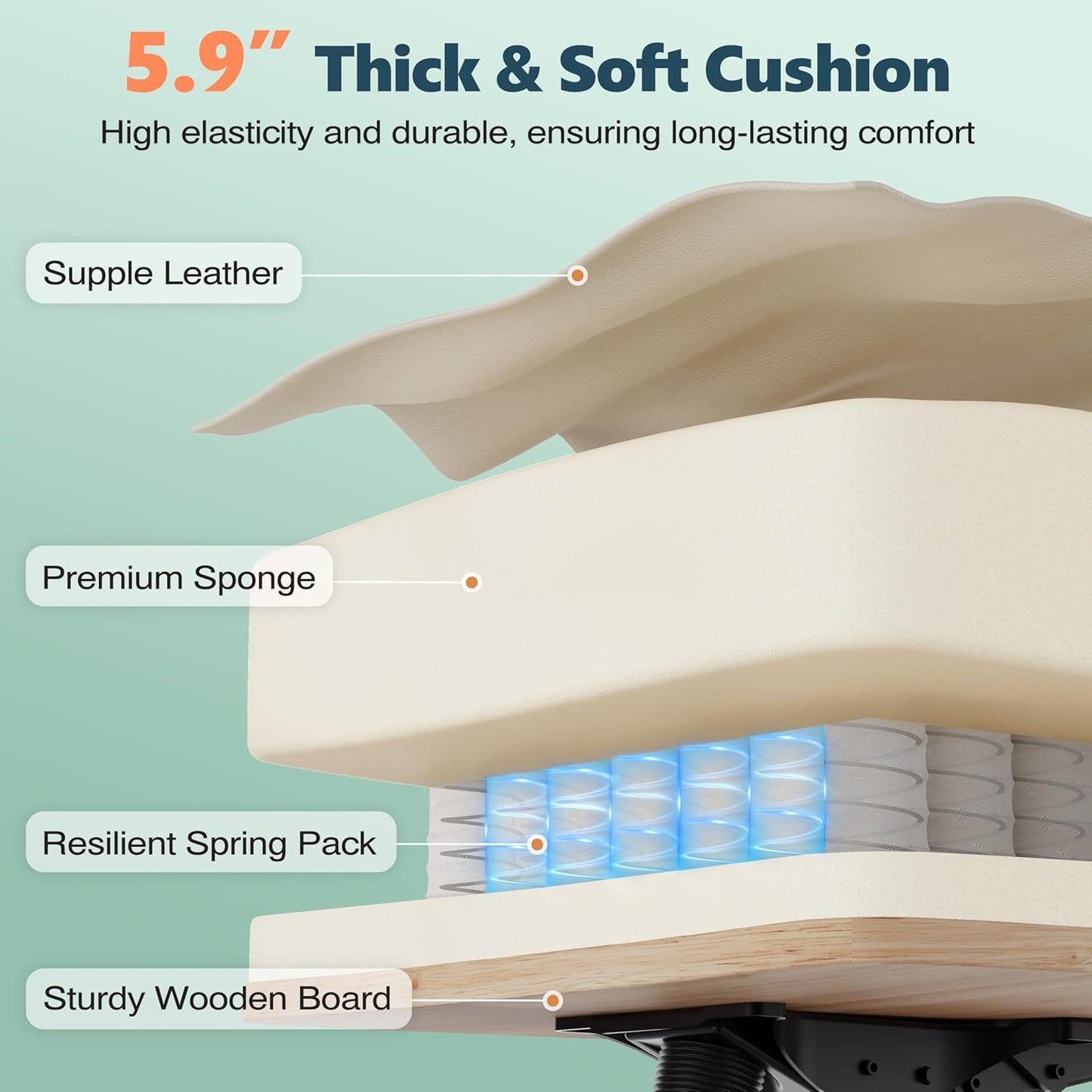 GABRYLLY Office Criss Cross Chair with Footrest, Big and Tall Executive Chair with Wide Seat,Reversible Armrest,Wheels, Lumbar Pillow and 120°Tilt,Computer Desk Chair for Gaming,Meditation,Ivory