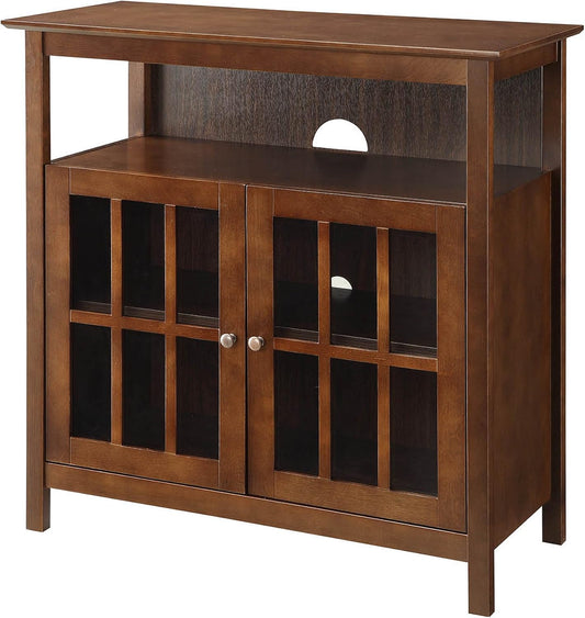 Convenience Concepts Big Sur Highboy TV Stand 36" - Modern Entertainment Center For TVs up to 40", Storage Cabinet for Dining, Living Room, & Entryway, Console Hall Table with Shelves, Espresso